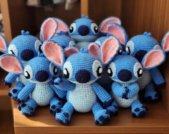Joli motif au crochet Disney Lilo & Stitch PDF, tutoriel peluche Amigurumi, téléchargement immédiat, cadeau fait main doux, modèle adapté aux débutants