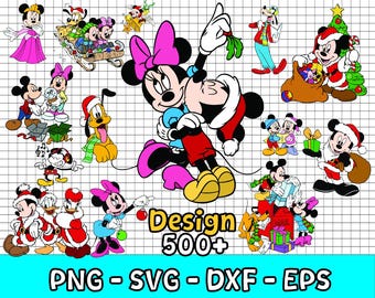 Bundle SVG Mickey Mouse, lot de plus de 500 cliparts Mickey et ses amis : fichiers de coupe SVG pour Cricut / Silhouette Mickey Mouse, lot de dessins animés,