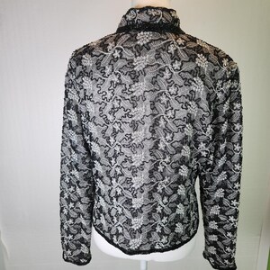 Adrianna Papell Jacket Beaded Embroidered Silk Evening Vintage 90s Petite Large image 8