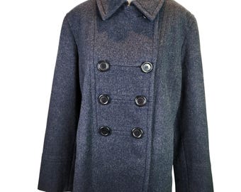 エスプリ ヴィンテージ 90年代 ウール ピーコート ダブルブレスト グレー XL ウクライナ製