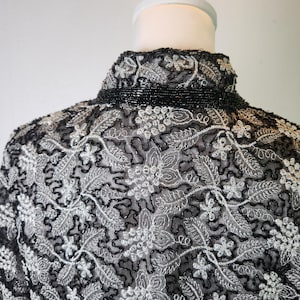 Adrianna Papell Jacket Beaded Embroidered Silk Evening Vintage 90s Petite Large image 9