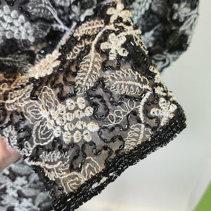 Adrianna Papell Jacket Beaded Embroidered Silk Evening Vintage 90s Petite Large image 10