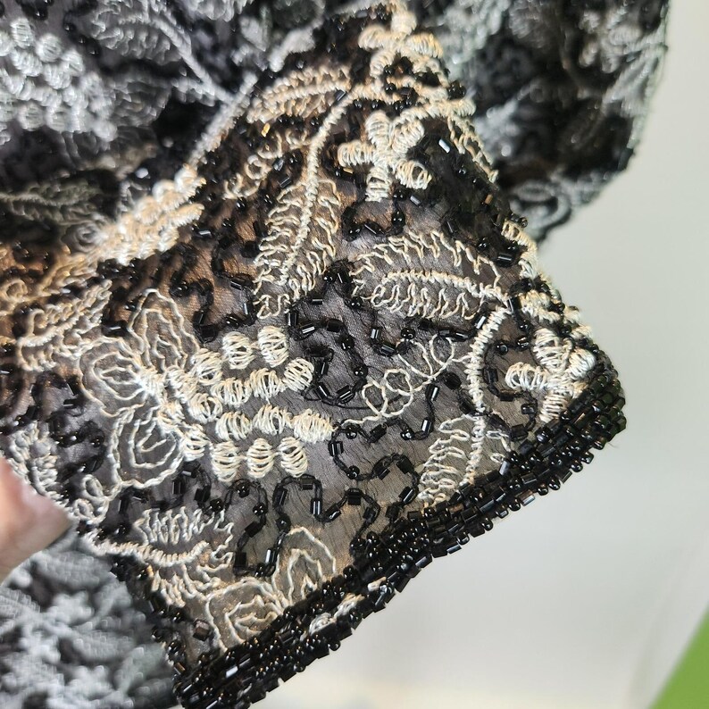 Adrianna Papell Jacket Beaded Embroidered Silk Evening Vintage 90s Petite Large image 10