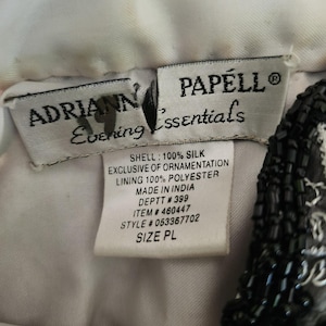 Adrianna Papell Jacket Beaded Embroidered Silk Evening Vintage 90s Petite Large image 11