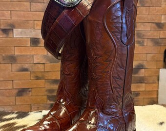 Genuine Nile Crocodile Cowboy Boots – Handmade Goodyear Welt