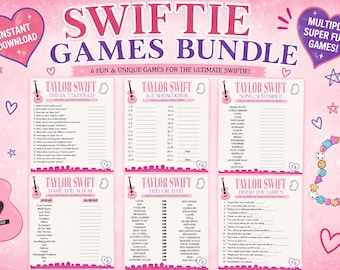 Ultimate Taylor Swift Game Bundle, Instant Download, Girls Night Game Pack, Trivia Games, Fun Printable Bundle with Answers
