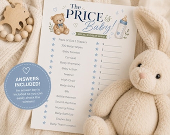 Baby Shower Price Guessing Game, Baby Items Cost Activity (Instant Download PDF)