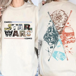 Vintage Star Wars 2 sidor png, Må kraften vara med dig png, familjesemester 2025 png, Star Wars png, Galaxy Wars vintage stil png nedladdning