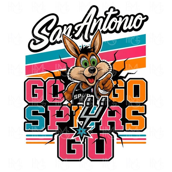 Go Spurs Go PNG, San Antonio Mascot Sublimation Design, Retro Fiesta Colors Basketball Fan Shirt, Coyote Graphic, Digital Download