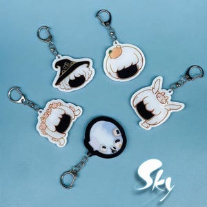 Sky Children of the Light Shaker Acrylic Keychain, 4 Styles Chibi Sky Kid Floating Confetti Pendant 5cm Mini Kawaii Game Bag Charm Fan Gift