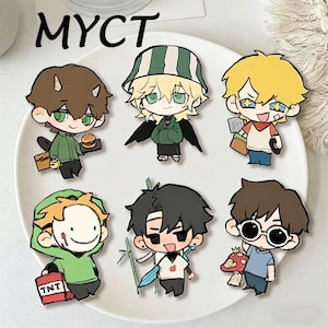 MCYT Dream SMP Chibi Acrylic Pins, Cute Kawaii SMP Characters Brooch, Dream/TommyInnit/Philza/Tubbo/Sapnap/GeorgeNotFound Badge, Fandom Gift