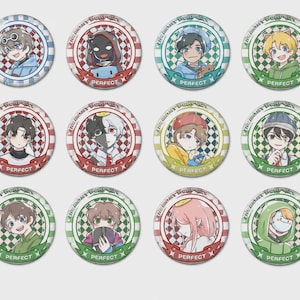 58mm MCYT Streamer Chibi Button Pins Set, 12Pcs No Repeat Kawaii Cartoon Tin Badges, Backpack Jacket Decor Fandom Fan Gift