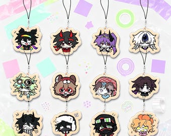 MCYT Dream Team Phone Charm, Minecraft Chibi Anime Acrylic Phone Strap, Cute Gaming Cell Phone Accessory, MCYT Fan Merch Collectible