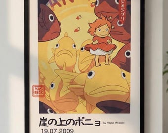 Plakat Ponyo – Sztuka ścienna Studio Ghibli – Dekoracja pokoju dziecięcego w stylu anime – Fan Art Sosuke – Wysokiej jakości wydruk w formacie 8,5 x 11 lub 13 x 19 cali