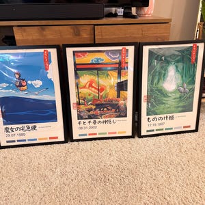 Conjunto de pósteres de Studio Ghibli - Arte mural de Kiki de El espíritu de Mononoke - Fan art de anime - Láminas de regalo imagen 2