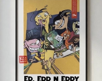 Klasyczny plakat Cartoon Network Ed, Edd i Eddy | Sztuka ścienna w stylu vintage