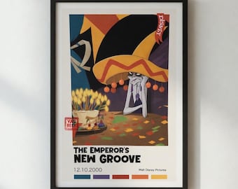 Plakat "The Emperors New Groove", plakat "Yzma" - grafika ścienna, retro wydruk z kreskówek Disneya, fizyczna galeria ścienna
