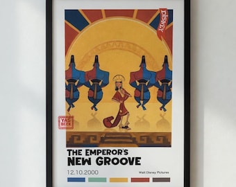 Plakat "The Emperors New Groove", plakat "Kuzco" na ścianę, retro wydruk z kreskówek Disneya, fizyczna galeria ścienna