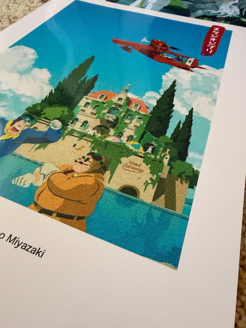 Porco Rosso-poster - Studio Ghibli-väggkonst - Anime-dekor av flyg - tryck bild 3