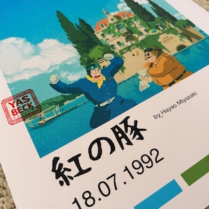 Porco Rosso-poster - Studio Ghibli-väggkonst - Anime-dekor av flyg - tryck bild 4