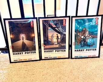Zestaw plakatów filmowych HARRY POTTER 3 Plakat ścienny Dekoracja czarodzieja Zamówienie Feniks Książę Półkrwi Insygnia Śmierci