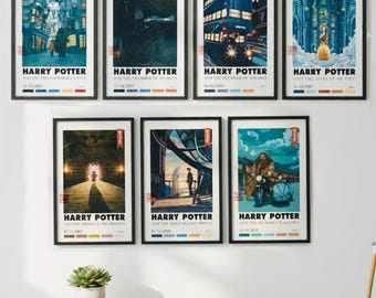 Zestaw plakatów filmowych HARRY POTTER 7, plakat ścienny, dekoracja czarodzieja