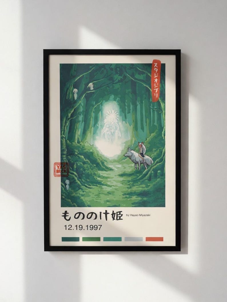 Princess Mononoke Poster – Studio Ghibli Forest Anime Art (Print) image 1