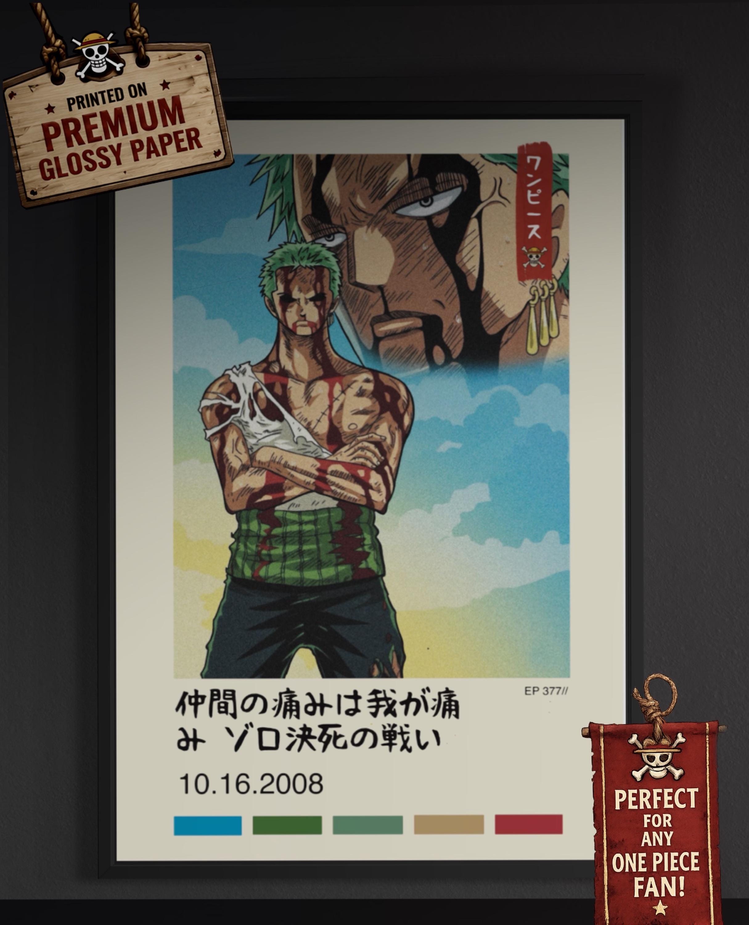 One Piece Poster Featuring Zoro, Glossy Print in Two Sizes - Etsy