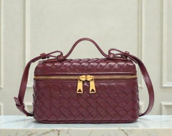 Bolsos de cuero trenzado, bolso de hombro trenzado, bolso bandolera de cuero para mujer