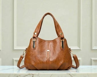 Genuine Luxury Leather Shoulder Bag: Crossbody Top Handle Tote Purse for Women