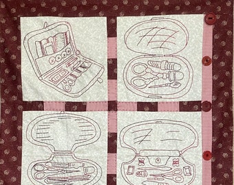 Vintage Travel Sewing Kits Pattern