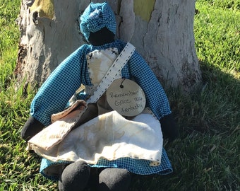 Primitive Civil War Black Folk Art Doll