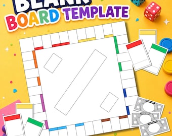 Customizable Board Game Template, Editable Canva Design, Family Game Night Fun (Digital Download)