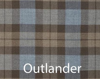 Tessuto tartan in misto lana con licenza ufficiale OUTLANDER / motivo scozzese
