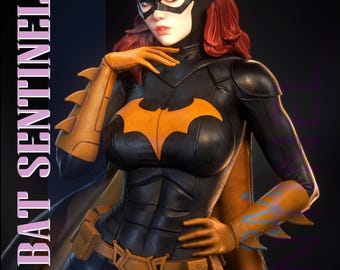 Batgirl 1966 Resin Statue: 3D Printed Model Kit (22cm, 1/9 Scale