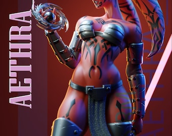 AETHRA – Sci-Fi Female Resin Figure – Fantasy Collectible – 3D Resin Statue Kit