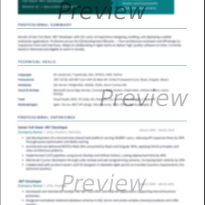 CV i Kanada för .NET Full-Stack-ingenjörer | ATS-vänligt | Engelska och franska | Word-nedladdning