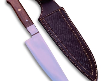 Cuchillo de chef personalizado, hoja de acero inoxidable, mango de madera, caja de regalo.