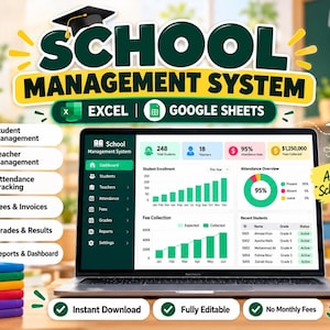 Schulverwaltungssystem | Google Sheets- und Excel-Vorlage