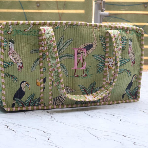 Personlig Mahjong-väska i quiltad bomull. Broderad Mehjong-väska, present till Mahjong-älskare, Mahjong-tillbehörsväska