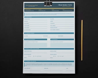 Intakeformulier klant met verzekeringsvelden | Bewerkbare canva-sjabloon voor therapeuten | Direct downloaden