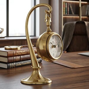 Horloge de table arquée en laiton antique | Horloge de bureau de cheminée de style victorien