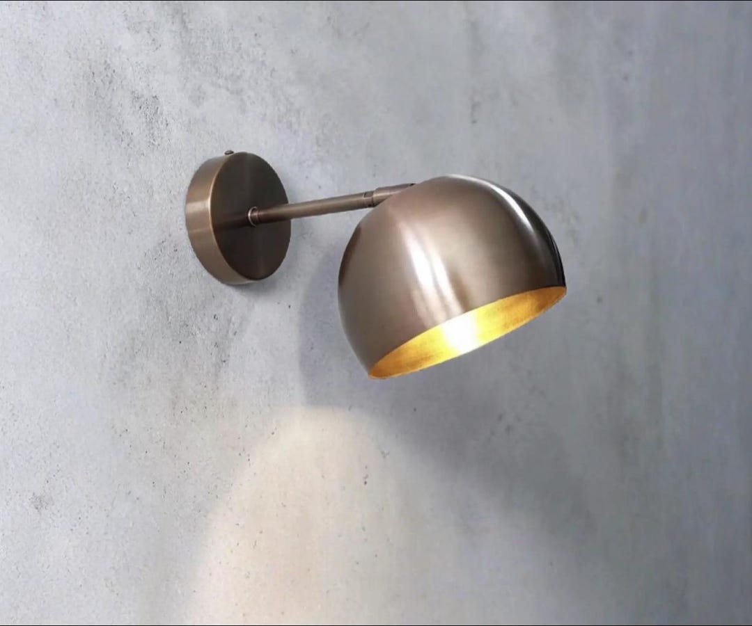 Mid-century Modern Brass Wall Sconce – Adjustable Swivel Task Lamp - Etsy