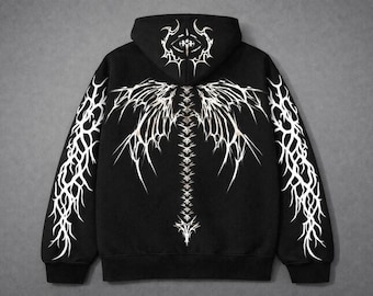 Oversized Motorcycle Hoodie - Streetwear Biker Sweatshirt – Unisex Black Pullover Night Rider Style