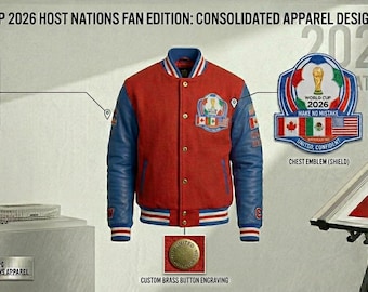 Geïnspireerd custom FiFa World Cup 2026 Fan-editie varsityjack