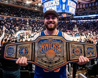 Custom Championship Belt – 2mm Brass Plates, Genuine Leather, NBA Fan Trophy