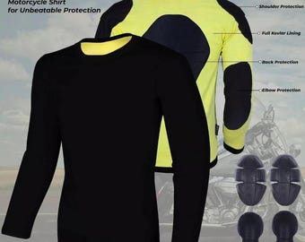 Kevlar Lined Motorcycle Riding T-Shirt: CE Approved Armored Protection