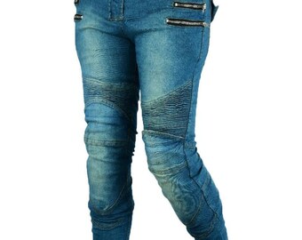 Gothic Women Motorbike Trouser Motorcycle Ladies Jeans Biker Pant Made With Kevlar