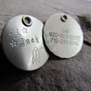 Custom Dog Tag // Metal Pet Tag // ID Tag // Dog id tag Dog collar Tag Personalized Pet Pet Accessories Engraved Dog Tag Unique image 4