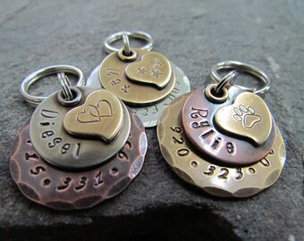 Dog tag - Pet tag - Pet Id Tag - dog id tag - themadstampers Personalized Pet/Dog tag - Custom Pet ID Tag - Pet Accessories - Dog Collar Tag